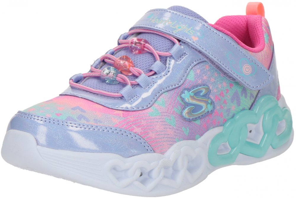 SKECHERS Tenisky 'Infinite Heart Lights'  tyrkysová / levanduľová / púdrová / neónovo ružová