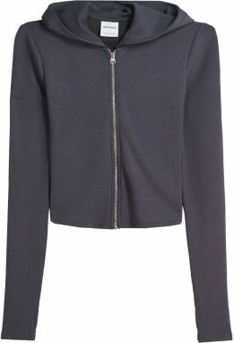 Bershka Tepláková bunda  tmavosivá