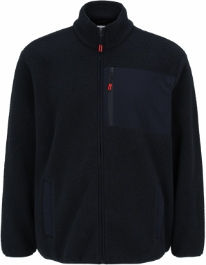 Jack & Jones Plus Flisová bunda 'JJTHATCHER'  tmavomodrá