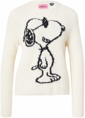 PRINCESS GOES HOLLYWOOD Sveter 'Snoopy Intarsia'  čierna / biela ako vlna