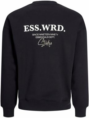 JACK & JONES Mikina 'JJEURBAN EDGE STUDIO'  čierna / biela