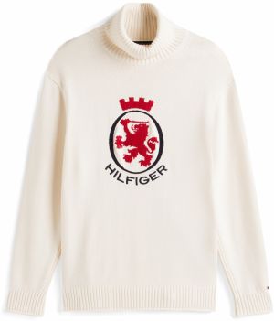 TOMMY HILFIGER Sveter  svetlobéžová / červená / čierna