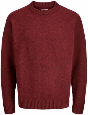 JACK & JONES Sveter 'JJESoho Ollie'  vínovo červená