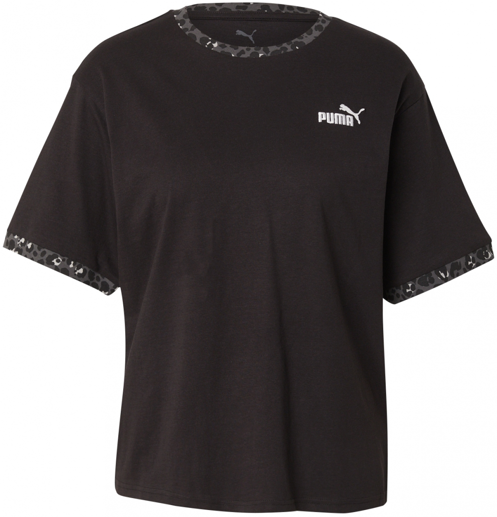 PUMA Funkčné tričko 'Essentials'  sivá / čierna / biela