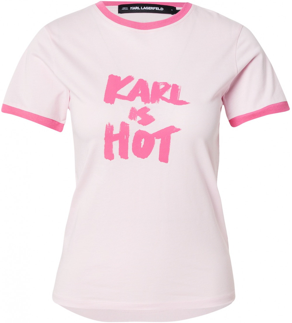 Karl Lagerfeld Tričko 'KARL IS HOT'  ružová / rosé