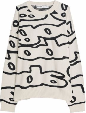Bershka Sveter  čierna / šedobiela