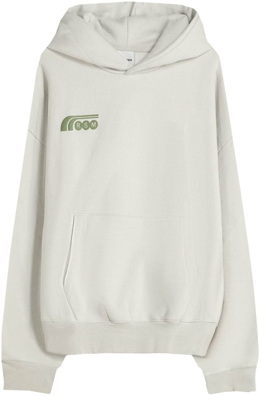 Bershka Mikina  svetlosivá / trávovo zelená