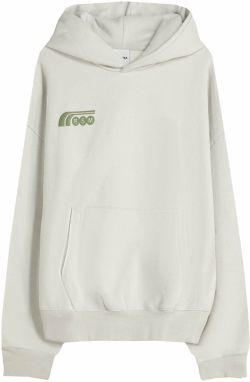 Bershka Mikina  svetlosivá / trávovo zelená