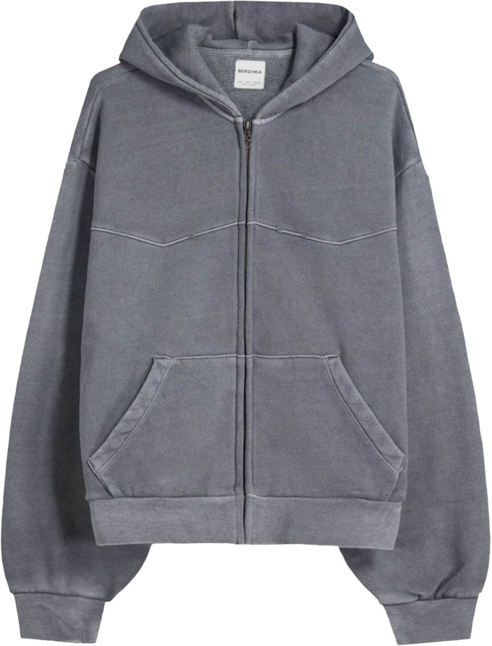 Bershka Tepláková bunda  tmavosivá