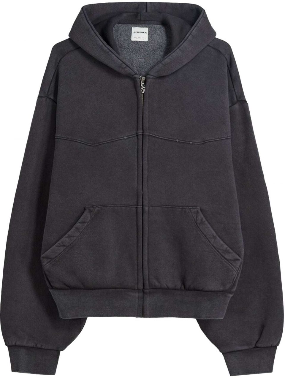 Bershka Tepláková bunda  čierna
