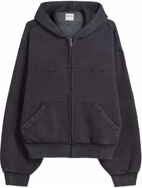 Bershka Tepláková bunda  čierna