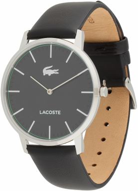 LACOSTE Analógové hodinky 'Crocorigin'  čierna / strieborná
