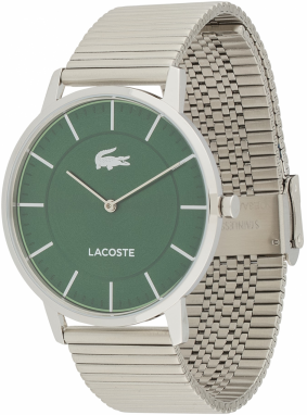 LACOSTE Analógové hodinky 'Crocorigin'  zelená / strieborná