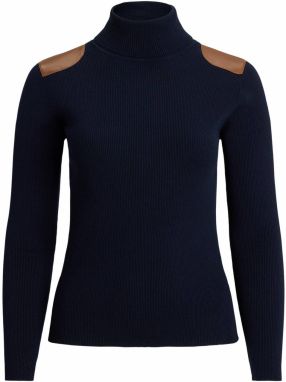 Lauren Ralph Lauren Plus Sveter 'AMANDA'  námornícka modrá / koňaková