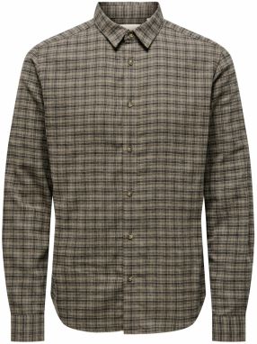 Only & Sons Košeľa 'ONSGUDMUND'  kapučíno / tmavohnedá