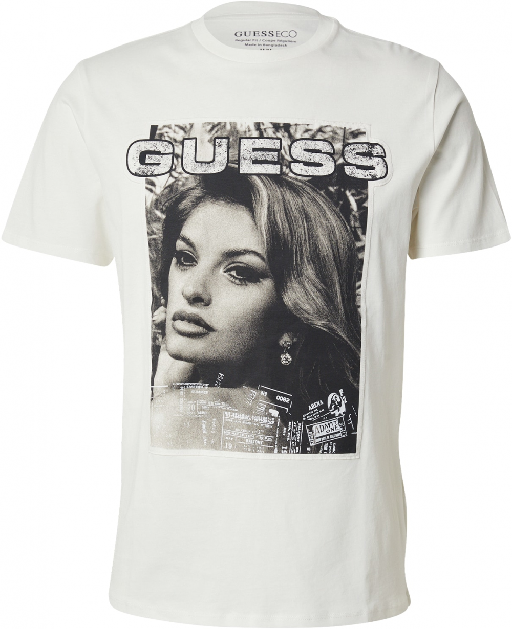 GUESS Tričko 'CONCERT GIRL'  sivá / tmavosivá / čierna / biela