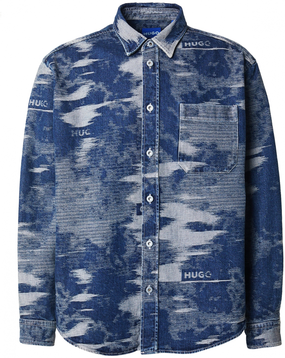 HUGO Košeľa 'Ebalto'  dymovo modrá / modrá denim