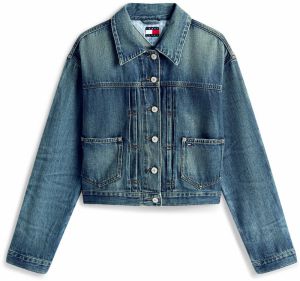 Tommy Jeans Prechodná bunda  modrá denim