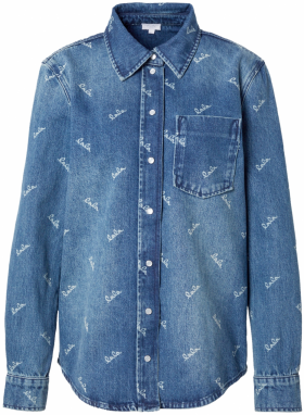 Lala Berlin Blúzka 'Beks'  modrá denim / biela