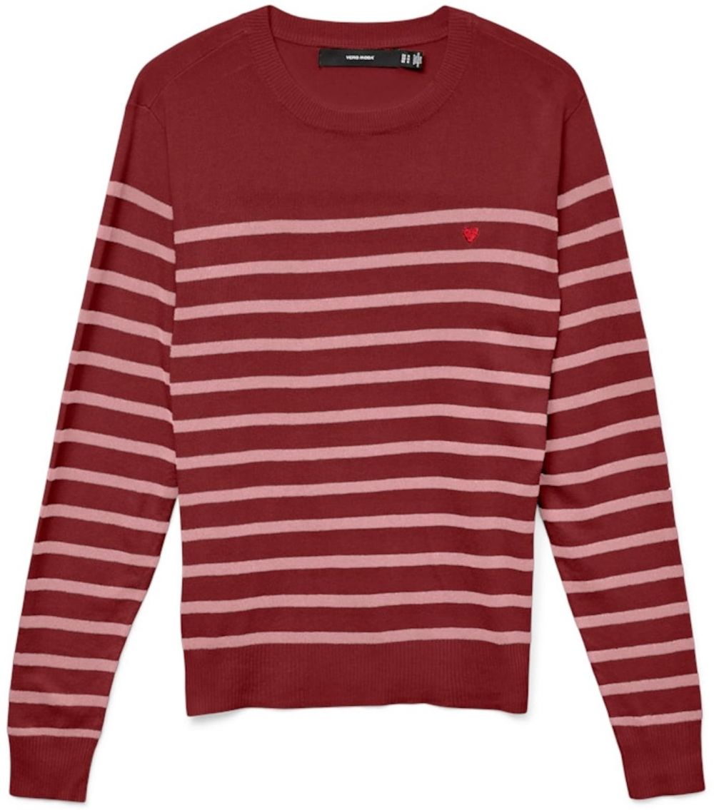 VERO MODA Sveter 'VMDORY'  ružová / vínovo červená
