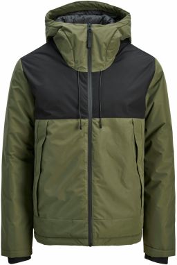 JACK & JONES Prechodná bunda 'JCOUNION'  olivová / čierna