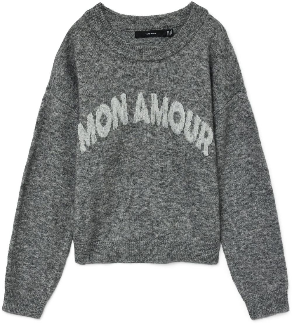 VERO MODA Sveter 'AMOREMIO'  svetlosivá / sivá melírovaná