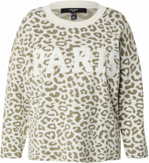 Vero Moda Curve Sveter ''VMCTRES BIEN'  olivová / biela ako vlna