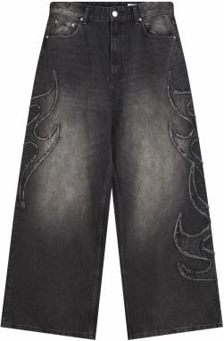 Bershka Džínsy  čierny denim