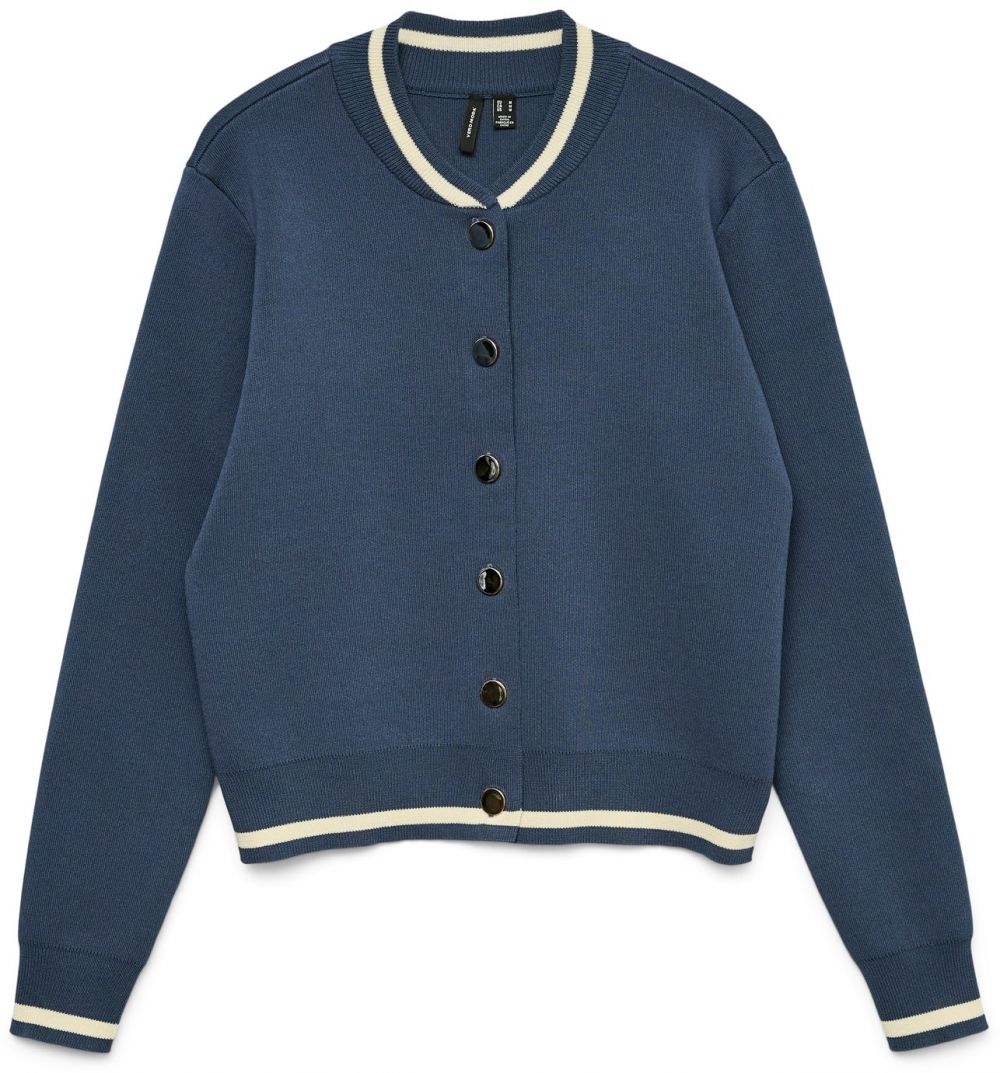 VERO MODA Kardigán 'VMEVELIJN'  námornícka modrá / biela
