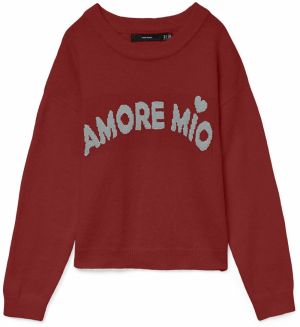 VERO MODA Sveter 'VMAMOREMIO'  hrdzavohnedá / svetlosivá