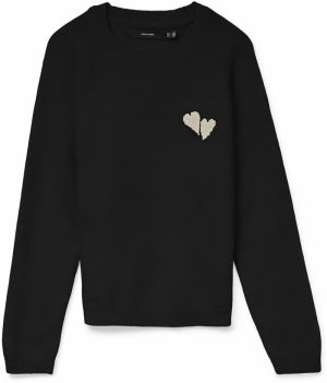VERO MODA Sveter 'VMBam'  čierna / biela