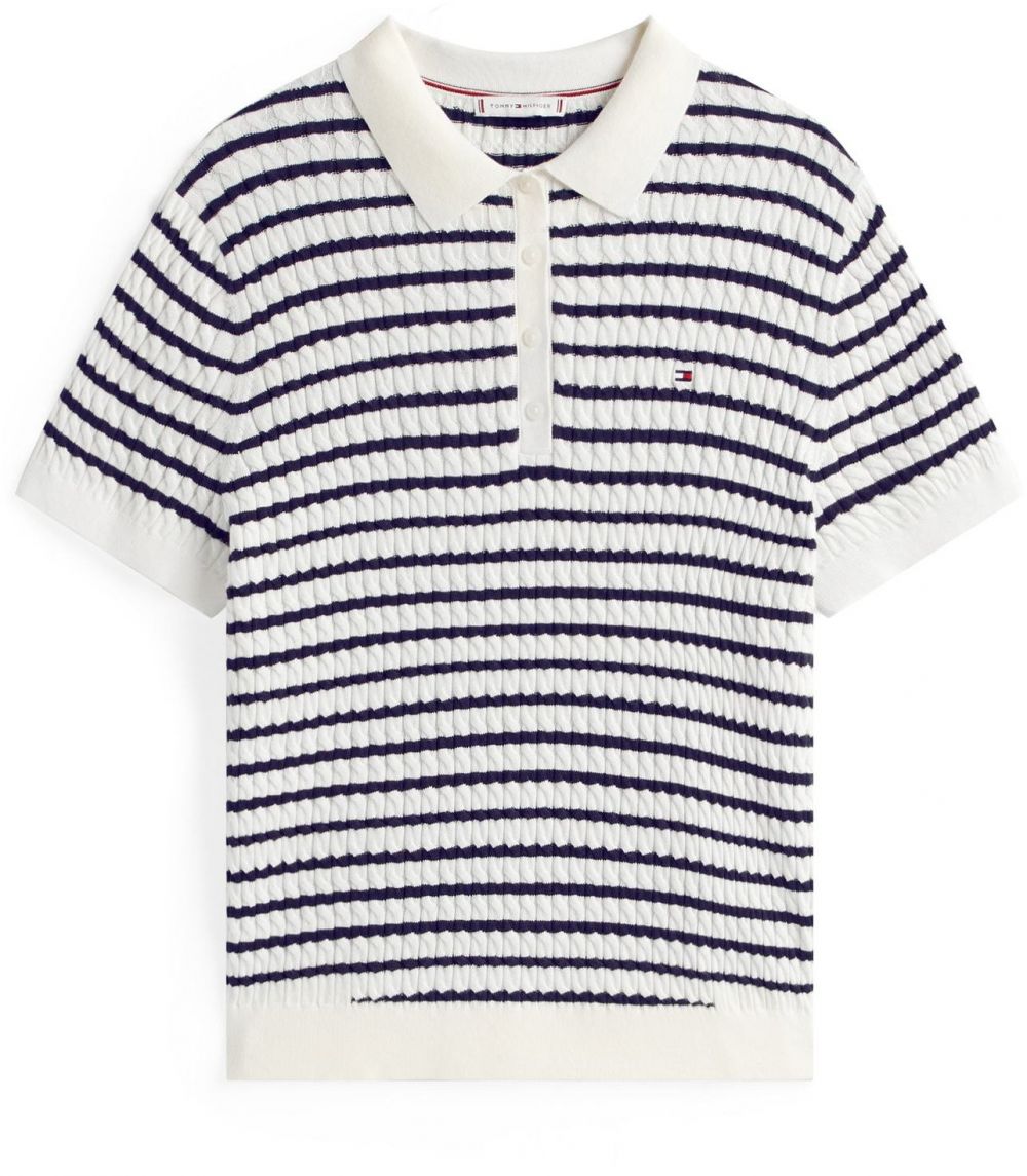 Tommy Hilfiger Curve Sveter  námornícka modrá / biela