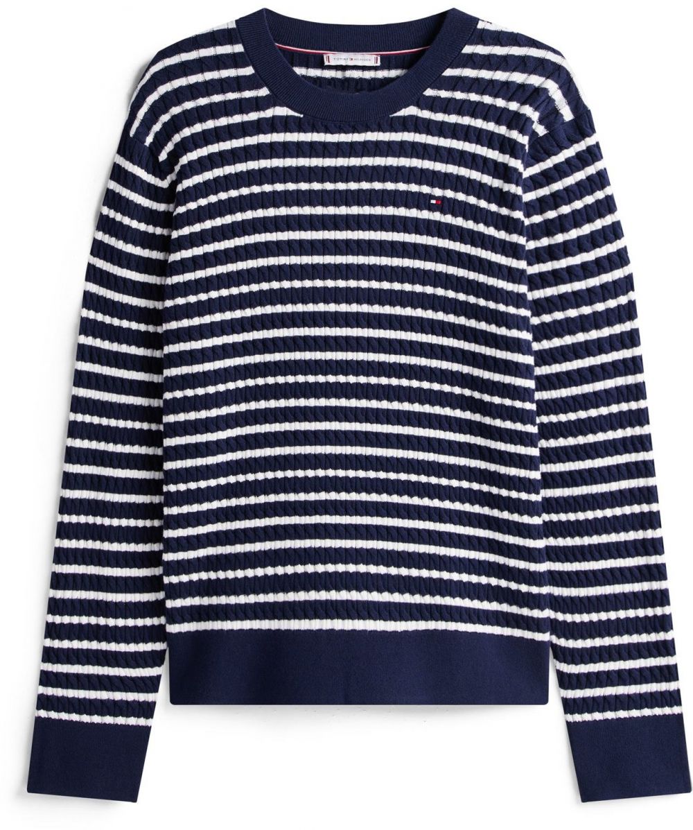 Tommy Hilfiger Curve Sveter  námornícka modrá / biela
