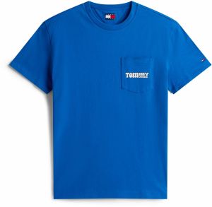 Tommy Jeans Tričko  modrá / biela