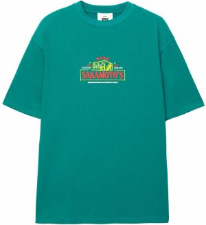 Pull&Bear Tričko  žltá / smaragdová / červená / biela