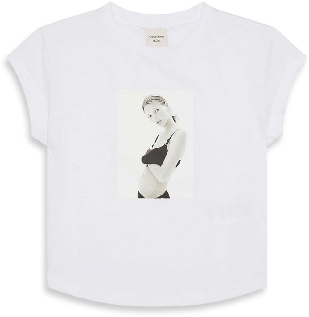Calvin Klein Tričko 'CLASSIC KATE'  svetlosivá / čierna / biela