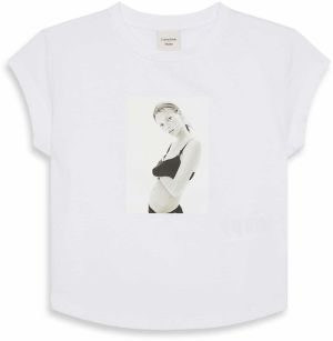 Calvin Klein Tričko 'CLASSIC KATE'  svetlosivá / čierna / biela