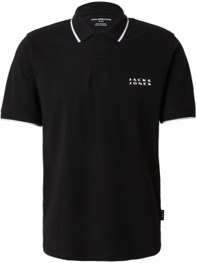 JACK & JONES Tričko 'JCOSTANCE'  čierna / biela