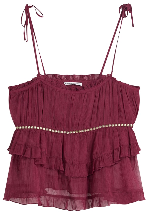 Bershka Top  burgundská