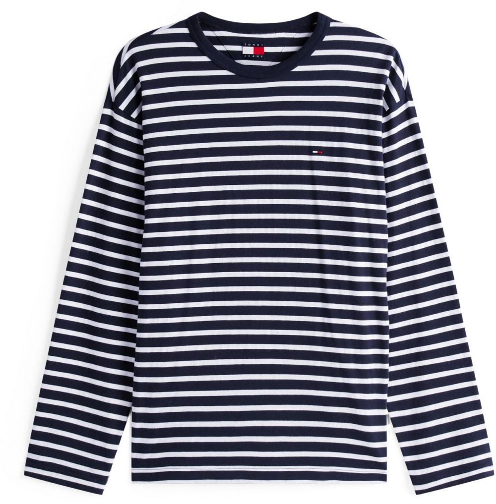 Tommy Jeans Tričko 'BRETON'  námornícka modrá / biela