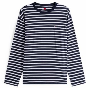 Tommy Jeans Tričko 'BRETON'  námornícka modrá / biela
