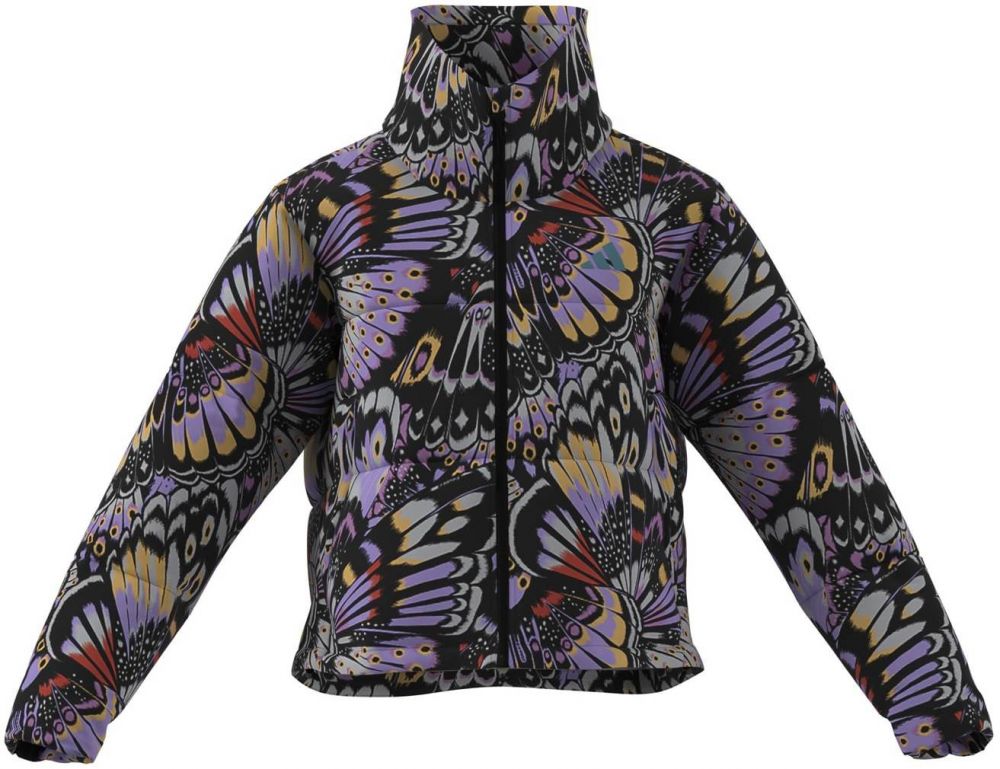 ADIDAS SPORTSWEAR Prechodná bunda 'FARM'  žltá / fialová / čierna / biela