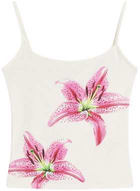 Bershka Top  zelená / ružová / tmavoružová / biela
