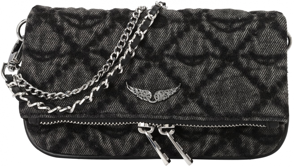 Zadig & Voltaire Listová kabelka 'ROCK NANO'  sivá / tmavosivá