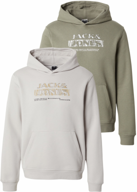 JACK & JONES Mikina 'JCOSTANCE'  piesková / svetlosivá / olivová / biela