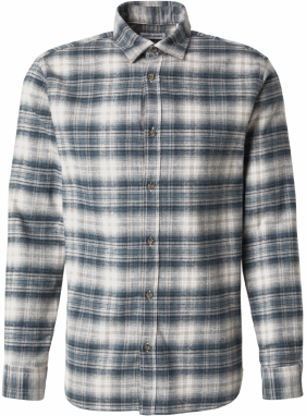 JACK & JONES Košeľa 'JJJOSHUA'  piesková / námornícka modrá / biela