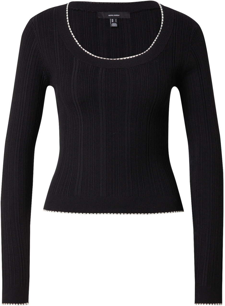 VERO MODA Sveter 'VMNina'  čierna / biela