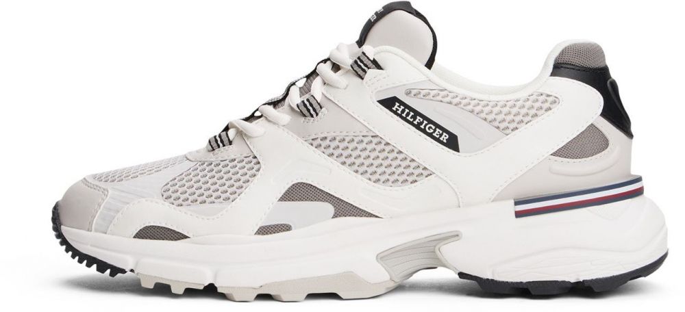TOMMY HILFIGER Nízke tenisky 'RUNNER TECH'  svetlosivá / biela