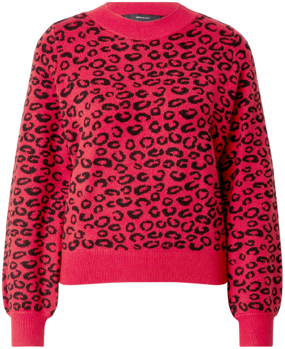 VERO MODA Sveter 'VMNANCY'  krvavo červená / čierna