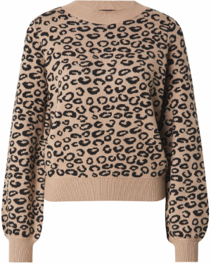 VERO MODA Sveter 'VMNANCY'  tmavobéžová / čierna